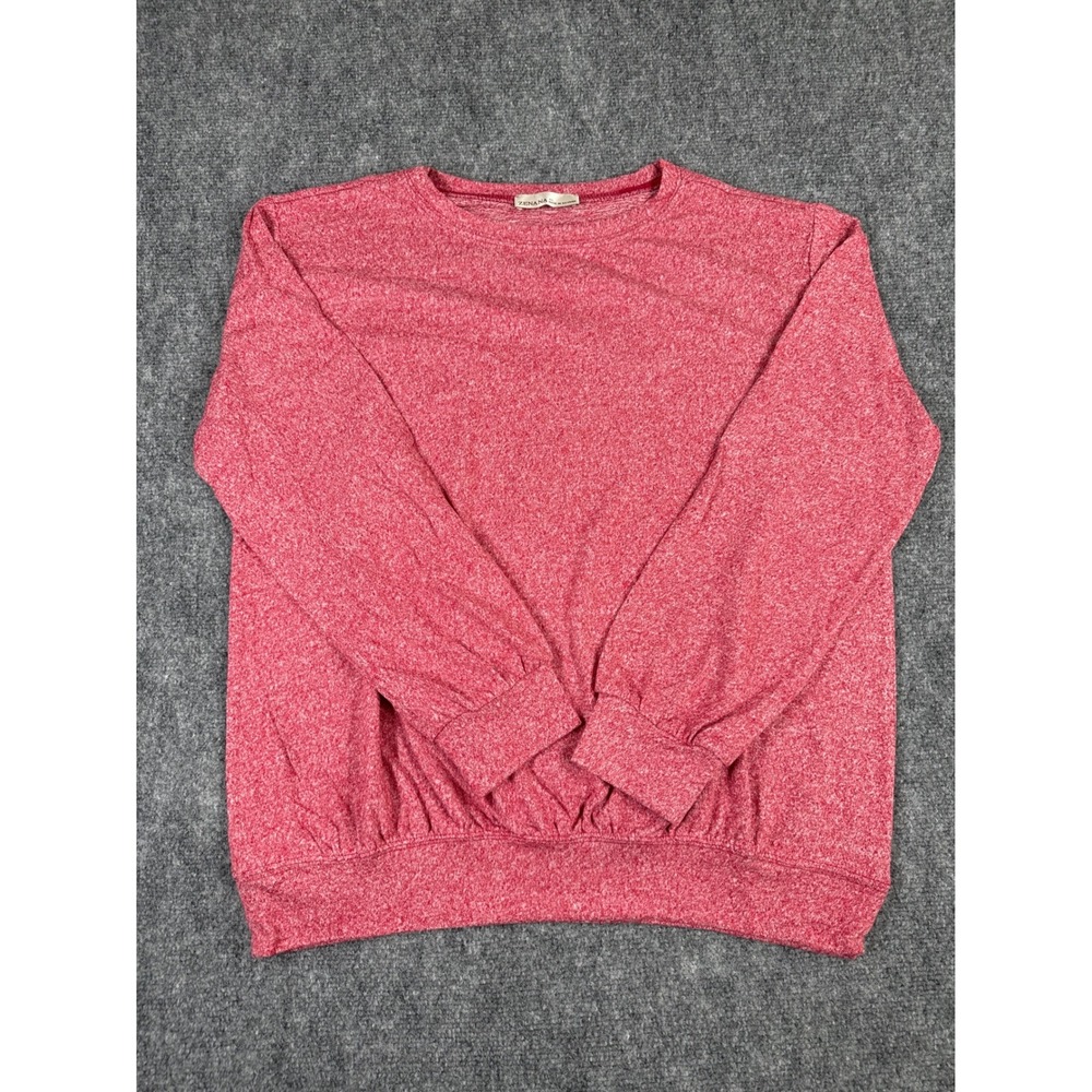 Zenana Womens XL Red Heathered Long Sleeve‎ Crew Neck Sweatshirt NEW